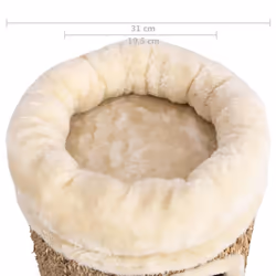 vidaXL Cat House with Luxury Cushion Seagrass Cat Condo Basket House Furniture - Additional view 7
