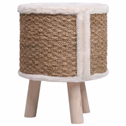 vidaXL Cat House with Wooden Legs 41 cm Seagrass Cat Furniture Pet Supply - Additional view 4