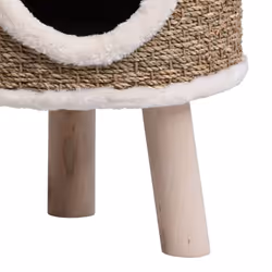 vidaXL Cat House with Wooden Legs 41 cm Seagrass Cat Furniture Pet Supply - Additional view 6
