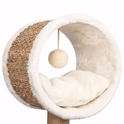 vidaXL Cat Tree with Top Tunnel and Toy Seagrass Cat Scratcher Tower House - Additional view 4