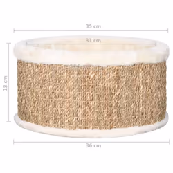 vidaXL Round Cat Basket 36 cm Seagrass Cat Furniture Animal Pet Supply Indoor - Additional view 5