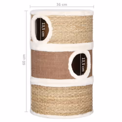 vidaXL Cat Scratching Barrel 60 cm Seagrass Cat Furniture Pet Supply Indoor - Additional view 7