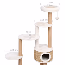 vidaXL Cat Tree with Luxury Cushions and Scratching Post Seagrass Cat House - Additional view 8