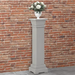 vidaXL Classic Square Pillar Plant Stand Grey MDF Plant Rack Display Shelf