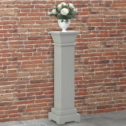 vidaXL Classic Square Pillar Plant Stand Grey MDF Plant Rack Display Shelf