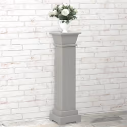vidaXL Classic Square Pillar Plant Stand Grey MDF Plant Rack Display Shelf