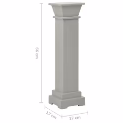 vidaXL Classic Square Pillar Plant Stand Grey MDF Plant Rack Display Shelf - Additional view 6