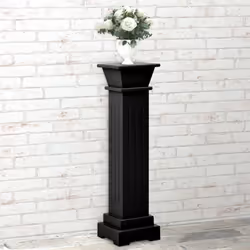 vidaXL Classic Square Pillar Plant Stand Black MDF Plant Rack Display Shelf