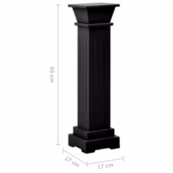 vidaXL Classic Square Pillar Plant Stand Black MDF Plant Rack Display Shelf - Additional view 6