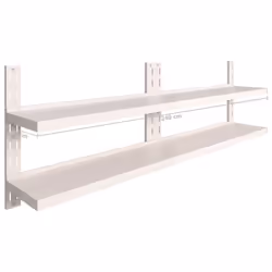 vidaXL 2x 2-Tier Floating Wall Shelves Stainless Steel Hanging Display Shelf - Additional view 6