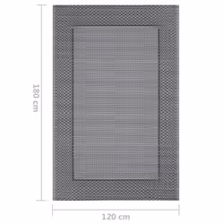 vidaXL Outdoor Carpet ARAKIL Grey 120x180 cm PP Balcony Rug Outdoor Blanket - Additional view 6