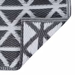 vidaXL Outdoor Carpet ARAKIL Black 120x180 cm PP Balcony Rug Outdoor Blanket - Additional view 5