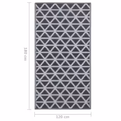 vidaXL Outdoor Carpet ARAKIL Black 120x180 cm PP Balcony Rug Outdoor Blanket - Additional view 6