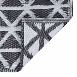 vidaXL Outdoor Carpet ARAKIL Black 160x230 cm PP Balcony Rug Outdoor Blanket - Additional view 5