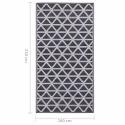 vidaXL Outdoor Carpet ARAKIL Black 160x230 cm PP Balcony Rug Outdoor Blanket - Additional view 6