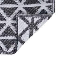 vidaXL Outdoor Carpet ARAKIL Black 190x290 cm PP Balcony Rug Outdoor Blanket - Additional view 5