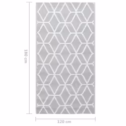 vidaXL Outdoor Carpet ARAKIL Grey 120x180 cm PP Balcony Rug Outdoor Blanket - Additional view 6