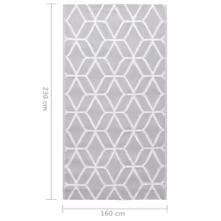 vidaXL Outdoor Carpet ARAKIL Grey 160x230 cm PP Balcony Rug Outdoor Blanket - Additional view 3