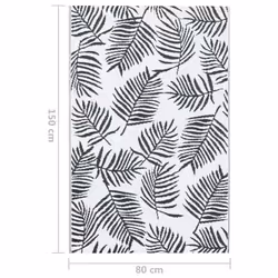 vidaXL Outdoor Carpet ARAKIL White and Black 80x150 cm PP Rug Outdoor Blanket - Additional view 6