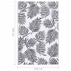 vidaXL Outdoor Carpet ARAKIL White and Black 120x180 cm PP Rug Outdoor Blanket - Additional view 6