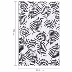 vidaXL Outdoor Carpet ARAKIL White and Black 160x230 cm PP Rug Outdoor Blanket - Additional view 5