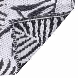 vidaXL Outdoor Carpet ARAKIL White and Black 190x290 cm PP Rug Outdoor Blanket