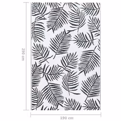 vidaXL Outdoor Carpet ARAKIL White and Black 190x290 cm PP Rug Outdoor Blanket - Additional view 5