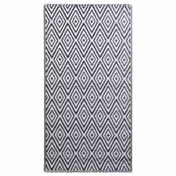 vidaXL Outdoor Carpet ARAKIL White and Black 80x150 cm PP Rug Outdoor Blanket