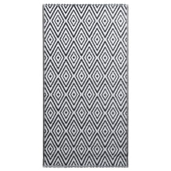 vidaXL Outdoor Carpet ARAKIL White and Black 80x150 cm PP Rug Outdoor Blanket