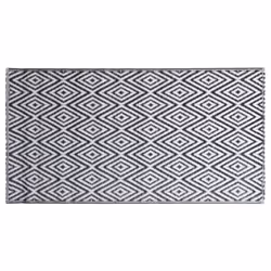 vidaXL Outdoor Carpet ARAKIL White and Black 80x150 cm PP Rug Outdoor Blanket