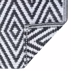 vidaXL Outdoor Carpet ARAKIL White and Black 80x150 cm PP Rug Outdoor Blanket - Additional view 5