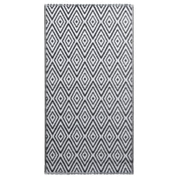 vidaXL Outdoor Carpet ARAKIL White and Black 120x180 cm PP Rug Outdoor Blanket
