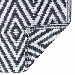 vidaXL Outdoor Carpet ARAKIL White and Black 120x180 cm PP Rug Outdoor Blanket - Additional view 5