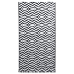 vidaXL Outdoor Carpet ARAKIL White and Black 160x230 cm PP Rug Outdoor Blanket