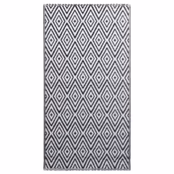 vidaXL Outdoor Carpet ARAKIL White and Black 160x230 cm PP Rug Outdoor Blanket
