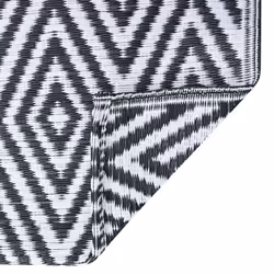 vidaXL Outdoor Carpet ARAKIL White and Black 160x230 cm PP Rug Outdoor Blanket - Additional view 5