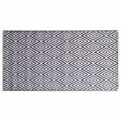 vidaXL Outdoor Carpet ARAKIL White and Black 190x290 cm PP Rug Outdoor Blanket