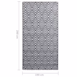 vidaXL Outdoor Carpet ARAKIL White and Black 190x290 cm PP Rug Outdoor Blanket