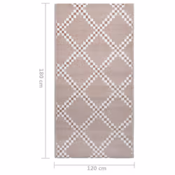 vidaXL Outdoor Carpet ARAKIL Brown 120x180 cm PP Balcony Rug Outdoor Blanket - Additional view 6