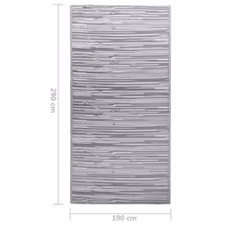vidaXL Outdoor Carpet ARAKIL Grey 190x290 cm PP Balcony Rug Outdoor Blanket - Additional view 4