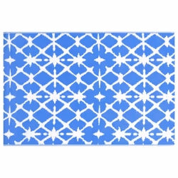 vidaXL Outdoor Carpet ARAKIL Blue and White 80x150 cm PP Rug Outdoor Blanket