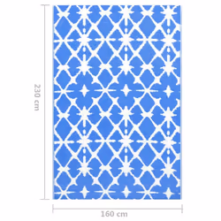 vidaXL Outdoor Carpet ARAKIL Blue and White 160x230 cm PP Rug Outdoor Blanket - Additional view 6