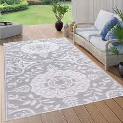 vidaXL Outdoor Carpet ARAKIL Light Grey 120x180 cm PP Rug Outdoor Blanket