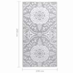 vidaXL Outdoor Carpet Light Grey 190x290 cm PP Terrace Rug Balcony Blanket - Additional view 6