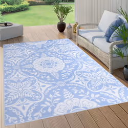 vidaXL Outdoor Carpet ARAKIL Baby Blue 190x290 cm PP Balcony Rug Outdoor Blanket