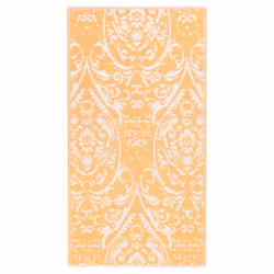 vidaXL Outdoor Carpet ARAKIL Orange and White 120x180 cm PP Rug Outdoor Blanket