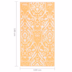 vidaXL Outdoor Carpet ARAKIL Orange and White 120x180 cm PP Rug Outdoor Blanket - Additional view 6