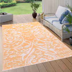 vidaXL Outdoor Carpet ARAKIL Orange and White 160x230 cm PP Rug Outdoor Blanket