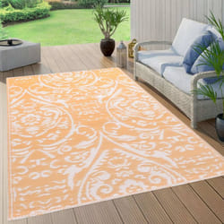vidaXL Outdoor Carpet ARAKIL Orange and White 160x230 cm PP Rug Outdoor Blanket