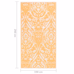 vidaXL Outdoor Carpet ARAKIL Orange and White 190x290 cm PP Rug Outdoor Blanket - Additional view 6